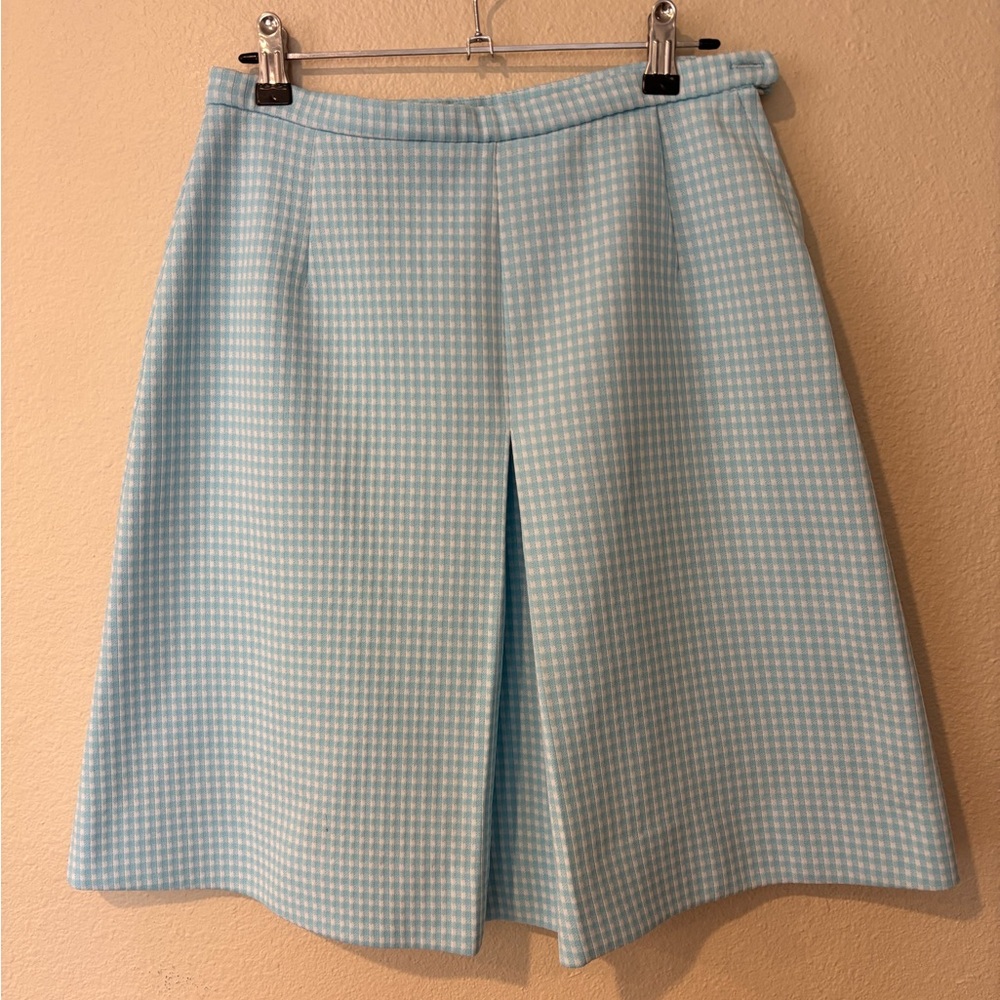 Vintage Light Blue Gingham Skirt Koret of California